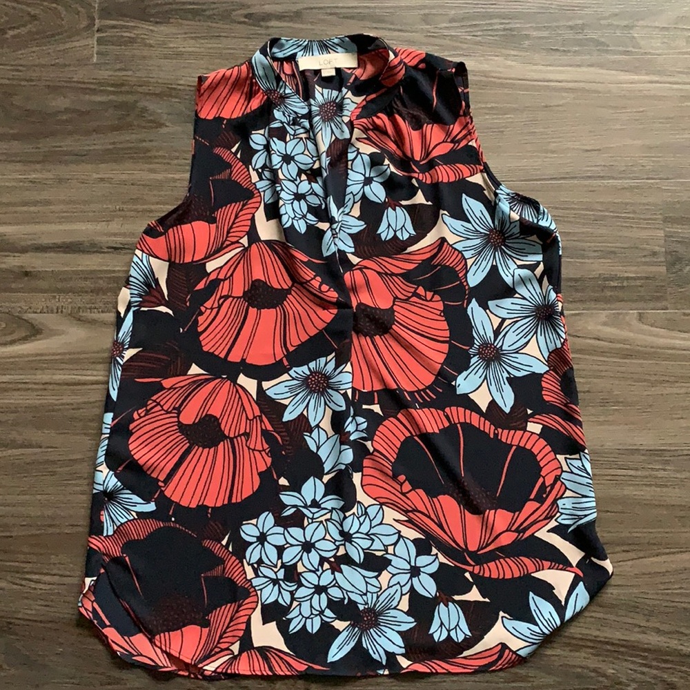LOFT Sleeveless floral top, XS